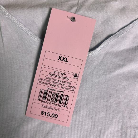 NWT Wild Fable Wide V Neck Shirt Womens XXL Blue Lightweight Fall Layer Comfort - Picture 5 of 7